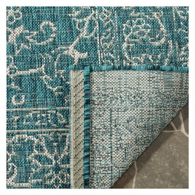 Lily 8' X 11' Indoor/Outdoor Rug - Turquoise - Safavieh 4 Lily 8' X 11' Indoor/Outdoor Rug - Turquoise - Safavieh - Image 2