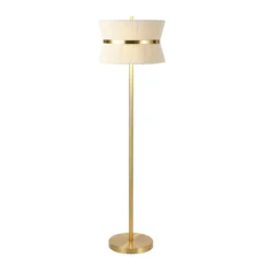 Kora 2 Light 55-63" Floor Lamp - FLL4136 - Bleached Natural/Brass - Safavieh
