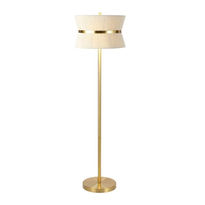 Kora 2 Light 55-63" Floor Lamp - FLL4136 - Bleached Natural/Brass - Safavieh 3 Kora 2 Light 55-63" Floor Lamp - FLL4136 - Bleached Natural/Brass - Safavieh