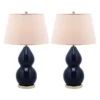 (Set Of 2) 26.5" Jill Double- Gourd Ceramic Lamp Navy (Includes CFL Light Bulb) - Safavieh -Safavieh Shop GUEST fbb8b25e f33b 4b66 b724 19e35de46e1f